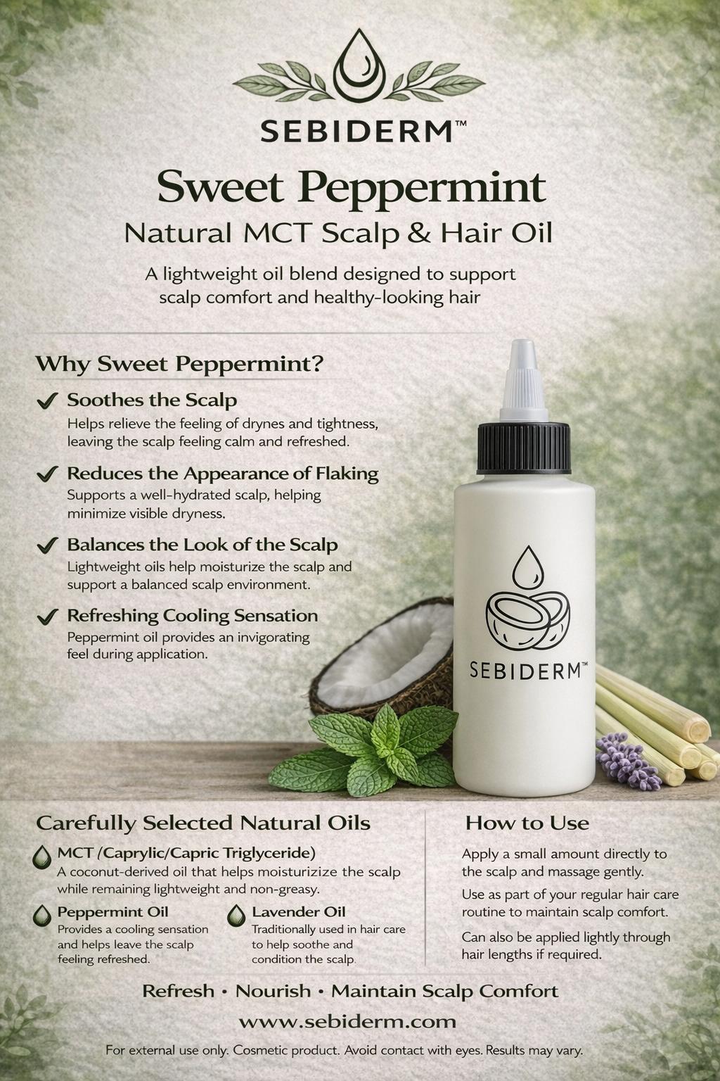 Sebiderm™ Oil Sweet Peppermint 120ml